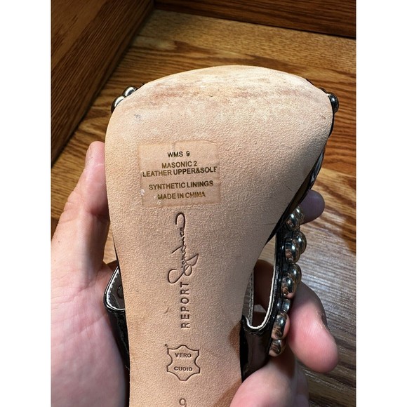 Report Signature Womens Masonic 2 Studded High Heel Black Size 9 - Picture 6 of 6